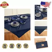 Navy 52 Inch Square Linen Tablecloth - Perfect for Weddings, Holidays, and More