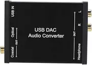 Yunir USB DAC Audio Converter, Coaxial/Optical/Stereo Output, Plug and Play, No Drivers Required, Compatible with Windows 10/8.1/8/7/XP/Mac OS X/PS4