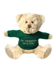 [Teddy and Friends] Personalised Beige Bear With Dark Green Knitted Jumper