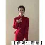 加大尺碼女裝大尺碼女裝 S-4XL 大尺碼 秋冬 女裝 大尺碼套裝 紅色套裝 禮服套裝 外套半身裙兩件套 大尺