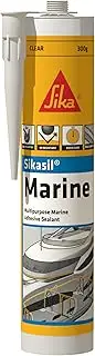Sika Sikasil Silicone Multipurpose Marine Adhesive Sealant Cartridge 300 ml, Clear