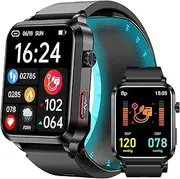 Yowow BIT Blood Pressure Smart Watch with Air Bag Cuff, 1.92" lPS Color Screen, 24/7 Heart Rate Blood Oxygen Sleep Respiration Rate Health Monitor Familiy Data Sharing