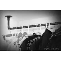 在飛比找蝦皮購物優惠-【 輕工業家具 】復古黑鐵水管垂掛式ㄇ型吊衣桿-訂製定做吊衣