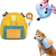 Puppy Dog Saddlebag Outdoor Dog Poop Bag Dispenser Treat Pouch, Dog Saddle Bag Backpack Harness with Lead D-Ring, Small Dogs to Wear Saddle Bags for Hiking Travel Camping Training