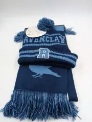 New Harry Potter Ravenclaw Beanie Hat and Scarf Set Hogwarts Collegiate Set