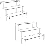 Acrylic Display Stand,Three-Tier Transparent Acrylic Mannequin Display Stand,Dessert Shelves for Party,Dessert Table Stands for Organizer and Decoration(Set of 2)