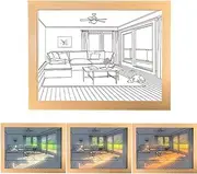 3 Color Decorative Painting Lamp, Adjustable USB Light Up Painting Modern Wall Lamp, LED Painting Light Fixtures Interior Decorative Table Lamp Creative Art Night Lights (Color : Sunshine+Dog, Size