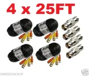 (4) Pack 25ft Pre-made All-in-One Video and Power for Lorex CCTV Security Camera