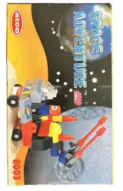 New VINTAGE 1988 PLASTIC ATCO SPACE ADVENTURE LEGO BOXED 8003 SET + MINI-FIGURES