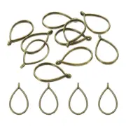 50Pcs Drop Shape Alloy Open Back Bezel Pendants Resin Frame Bronze