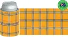6x Designer Beer Can STUBBY HOLDER Stubbie Cooler Koozie with base Tartan Brown