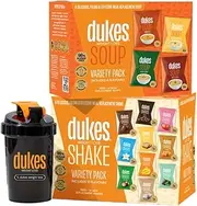 Dukes Weight Loss Shake & Soup Starter Pack - 14 Shakes + 14 Soups + Shaker | 28 Meals | Low Calorie, 99% Sugar Free, Vegan, Gluten & Dairy Free