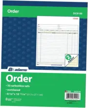 Carbonless 2-Part Sales Order Book, 8" x 10", 196139 (DC8100)