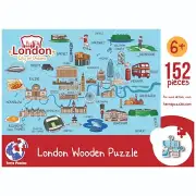 London Map Wooden Jigsaw Puzzle for Children and Adults - 152-Piece