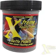 Betta 1mm Semi-Floating Pellets Fish Food for All Bettas and Siamese Fighting Fish 71 Grams (2.5oz)