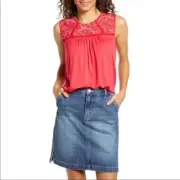 Gibson X Hi Sugarplum! Limone Floral Yoke Top Size Large