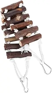 YARNOW Parrot Chewing Toy Bridge Natural Rope Ladder Hanging Toy for Bird Play Relaxation 7cm Wide