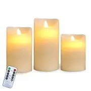 Gideon Real Wax Flameless LED Flickering Candles Vanilla Scent 3 Set (4, 5, 6")
