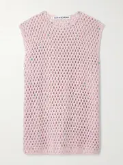 [ALIX OF BOHEMIA] ALIX OF BOHEMIA - Nolan Embellished Crocheted Cotton Tunic - Blush - large large Pink