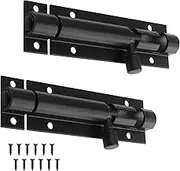 Bivethoi 2 PCS 3 Inch Barrel Bolt Latch Black Door Latch Hardware, Small Slide Latch Lock Heavy Duty Security Bolt, Aluminum Alloy Gate Slide Lock Latch Mini Warehouse Garage Door Latch (1.3mm Thick)