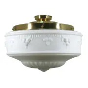 Senator Opal Matt 14&quot; Shade w 12 1/4&quot; Brass Batten Fix Light
