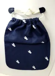 Vtg AMERICAN AIRLINES Small Navy Blue Fabric Drawstring Bag (14" x 11") - NEW