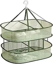Caliee Sweater Drying Rack Hanging 2Tier Green Sweater Dryer Rack Mesh Foldable Flat Drying Rack Large Capacity Clothing Drying Rack 30.3 x 24 Inch