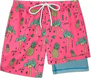 [AINIKO] Boys Swimming Trunks with Compression Liner 2 in 1 Quick-Dry Swim Board Shorts with Pockets