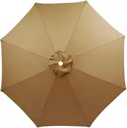 9FT Patio Umbrella Replacement Canopy, Table Market Yard Umbrella Replacement Top Cover with 8 Ribs (Canopy Only)