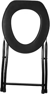 Healeved Ergonomic Elderly Toilet Chair Foldable Toilet Stool for Pregnant Women Portable Bathroom Seat Folding Potty Seat Sturdy Metal Frame