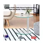 Artiss Coffee Table Round Tempered Glass Side End Beside Tables Cafe 45cm