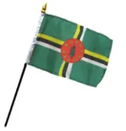 Wholesale Lot of 6 Dominica 4"x6" Desk Table Stick Flag