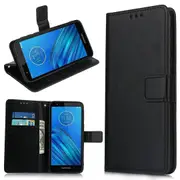 Crazy Horse Texture Leather Stand Phone Cover Wallet Case for Motorola Moto E6