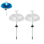 2Pcs Solar Jellyfish LED Lights Garden Stake Lights for Outdoor Yard Patio Pathway Christmas Decorations-Jellyfish and Reed