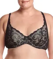 [Playtex] Love My Curves Beautiful Lift Lightly Lined Underwire Bra US4514 Black/Nude 38G