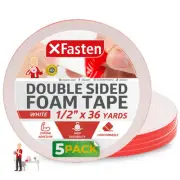 Double Sided Foam Tape for Crafts Card Making 1/2 inch x 36 Yards 5-Pack 540f...