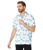 NEW Puma AP Cloudspun Palmers Place Polo Golf Shirt - White Glow-Ash Gray - S