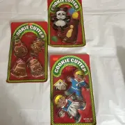 Vintage Cookie Cutters Capers Dutch Boy & Girl Teddy, Santa, Tree 3 Sets Unused