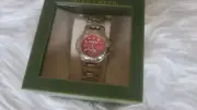 Falls Creek Red Dial Silver Tone Women's Watch