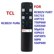 New Voice Remote Control RC802V FUR6 For TCL Android Smart TV Universal NETFLIX