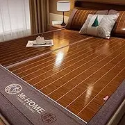 GUAWJRZDP Bamboo Sleeping Mat, Summer Cooling Bamboo Mat, Foldable Double Sided Bamboo Mat for Bed, Bamboo and Rattan Woven Cooling Mat, Cool Summer Sleeping Mat for Dormitory, Bedroom, Home(90x190cm/