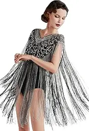 [BABEYOND] 1920s Shawl Wraps Long Fringed Evening Cape Sequin Beaded Party Shawl