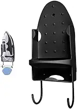 Ironing Board Holder with Steel Hooks,Laundry Room Iron Board Holder Laundry Room Decor Organization,Heat Resistant Iron Holder Wall Mount,Electric Iron Holder Rack Household Bathroom Shelf