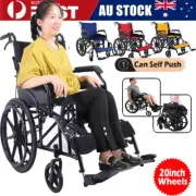 20inch Wheelchair Self Propelled Folding Lightweight Transit Travel Wheelchair