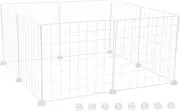 CORHAD 16pcs Buckle Metal Wire Grid Panel DIY Pet Playpen for Rabbit Guinea Pig Puppy Kitten Large Design and Easy Setup