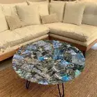 High-End Labradorite Coffee Table Top Gemstone Perfect Addition To Any Home Deco