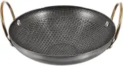 Stainless Steel Cooking Pots Ear Seafood Pot Fondue Ramen Noodles Pan Thicken Wok Pan(23X20X6CM)
