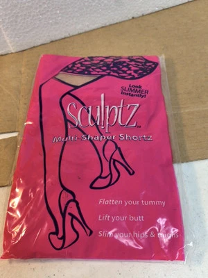 Vintage Sculptz Multi Shaper Shortz Made In USA Large Nude Nylon Spandez