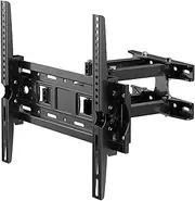 Full Motion TV Wall Mount for 26-65 Inch Flat & Curved TVs, Swivels Tilts Extends Double Arm Full Motion TV Bracket up to 45kg Max VESA 400x400mm Universal TV Mount