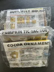 3 Home Depot Kids Workshop Kits Pins NEW Butterfly House Pumpkin Cocoa Ornament